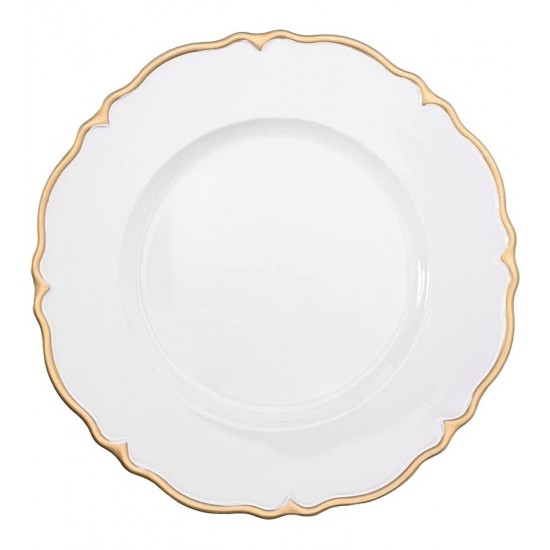 Sousplat 33cm Marselha Branco Com Bordas Douradas